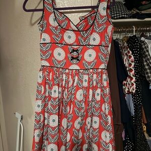 Modcloth Red and White Floral Dress